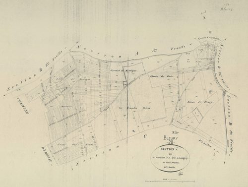 Section C, les Garennes et le Gué de Longroy, feuille 3.