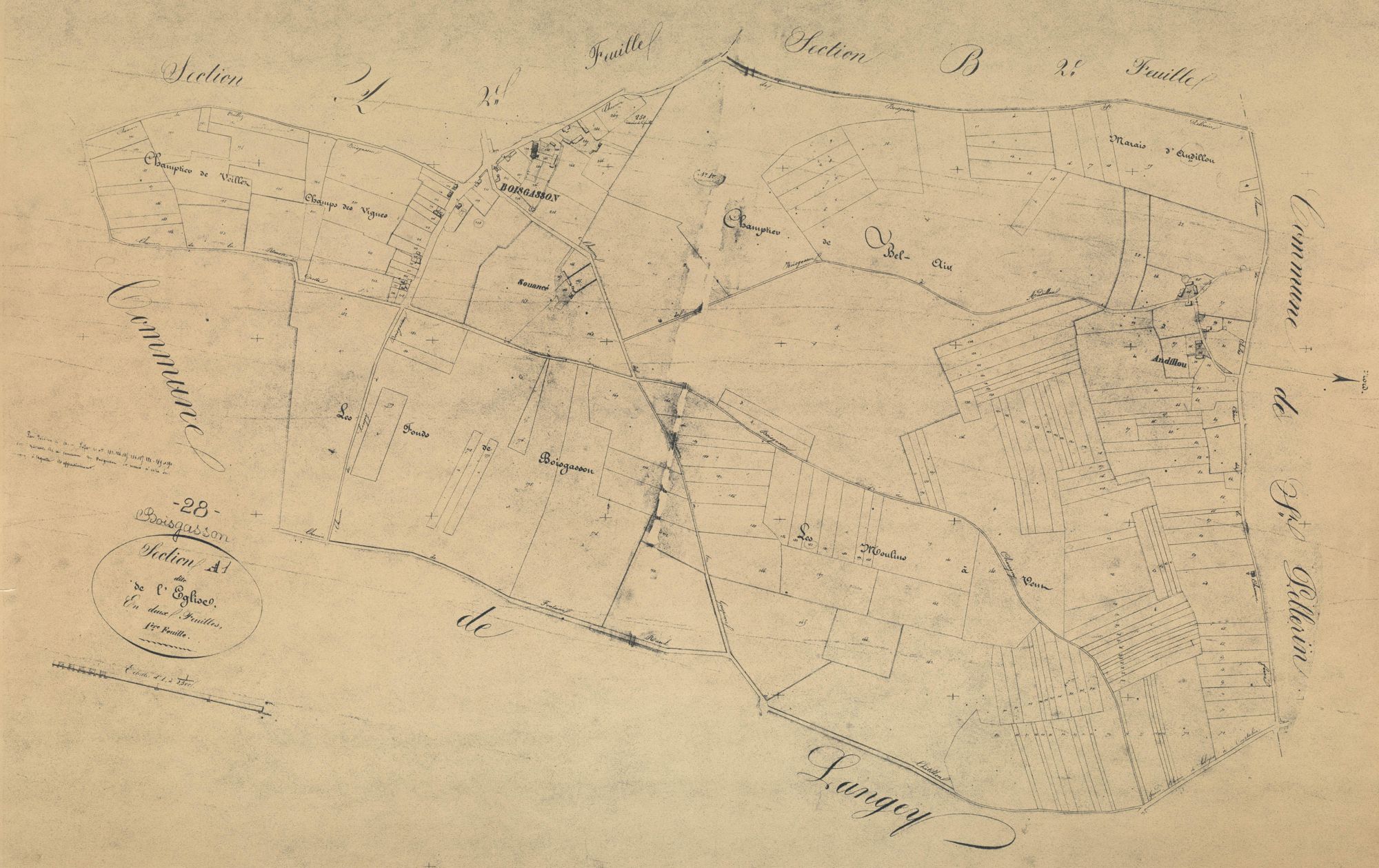 Section A, l'Eglise, feuille 1.