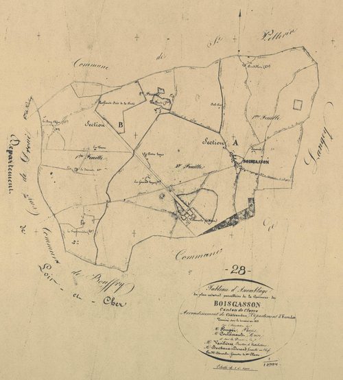 Tableau d'assemblage du plan parcellaire.