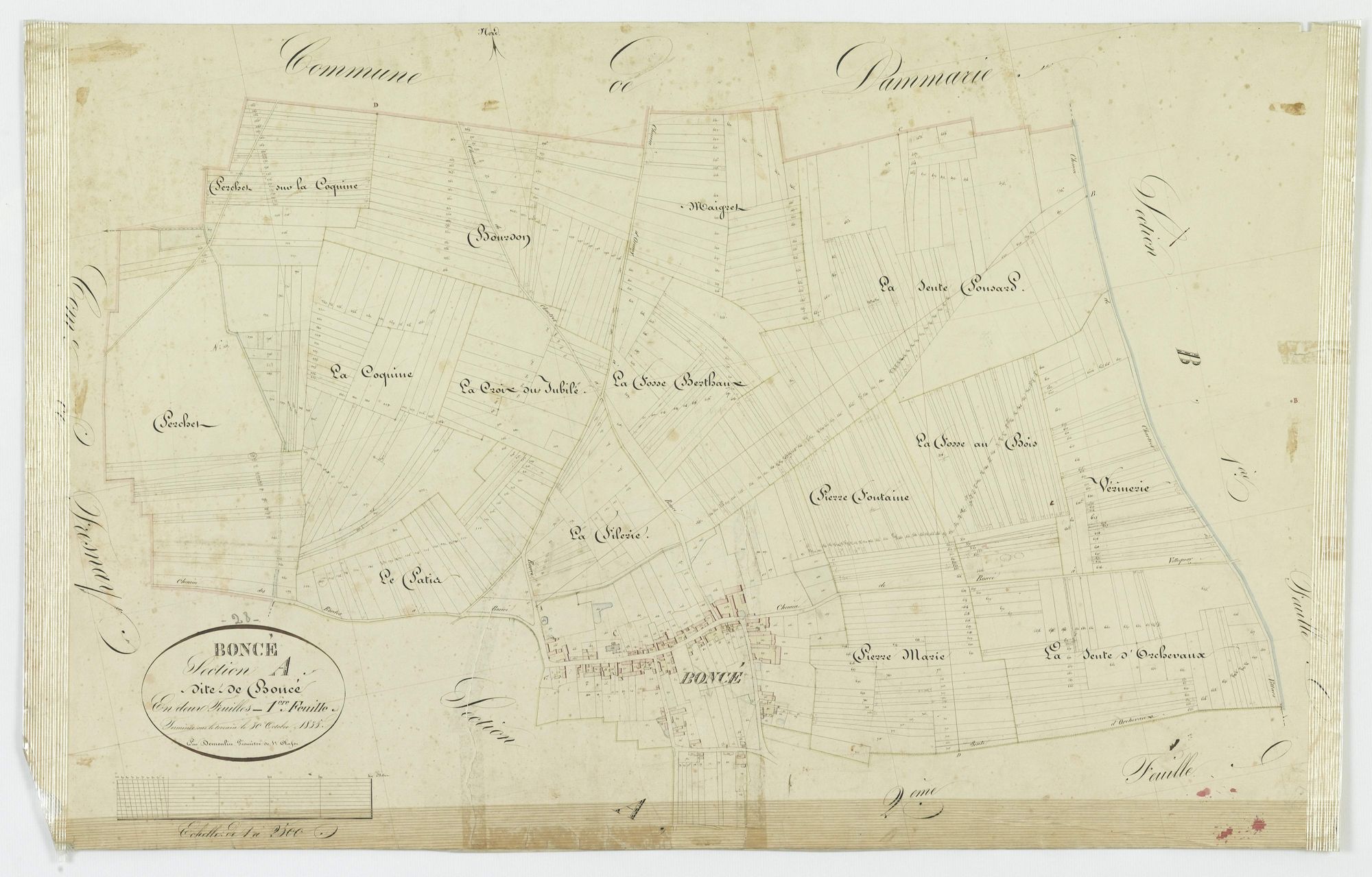 Section A, Boncé, feuille 1.