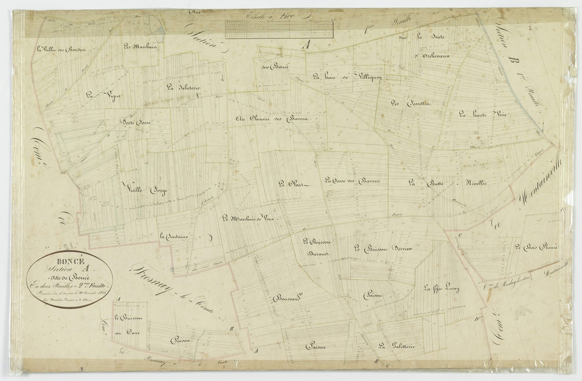 Section A, Boncé, feuille 2.