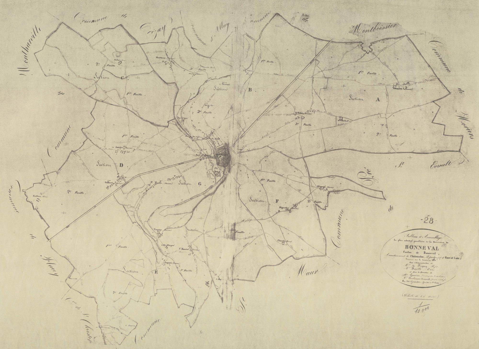 Tableau d'assemblage du plan parcellaire.