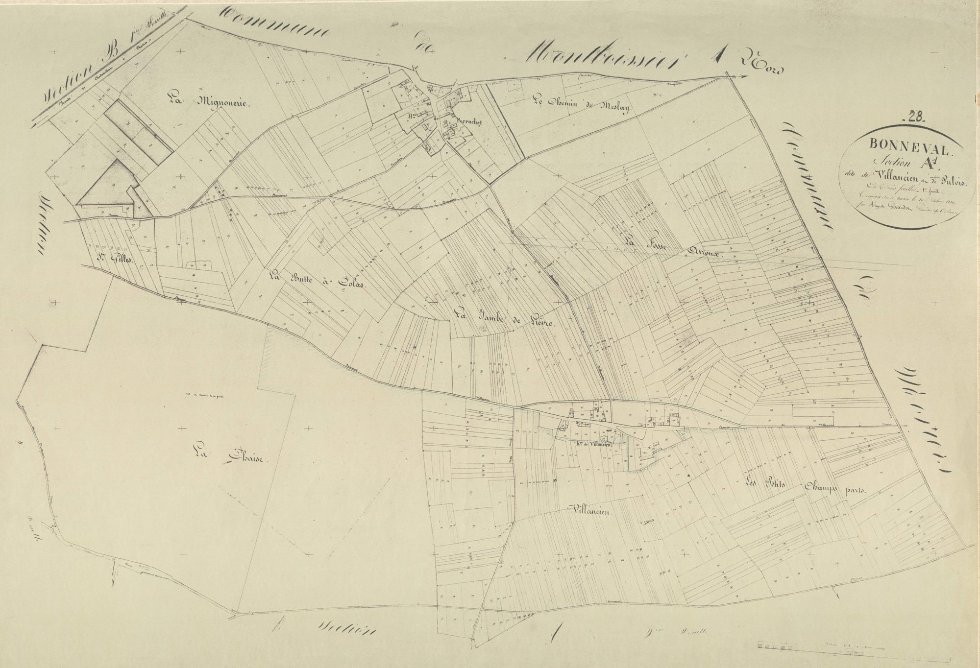 Section A, Valancien et Pulois, feuille 1.