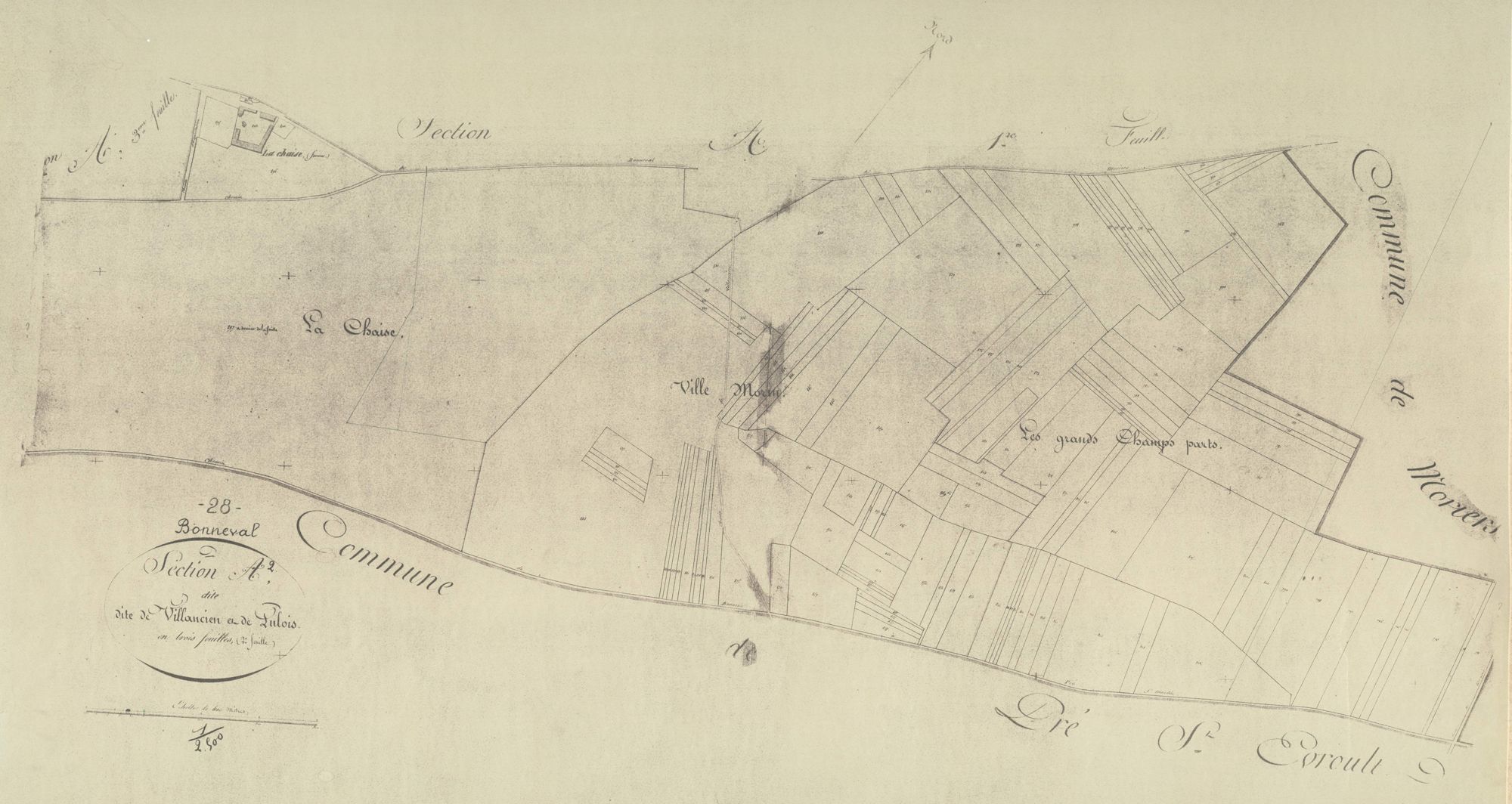 Section A, Valancien et Pulois, feuille 2.