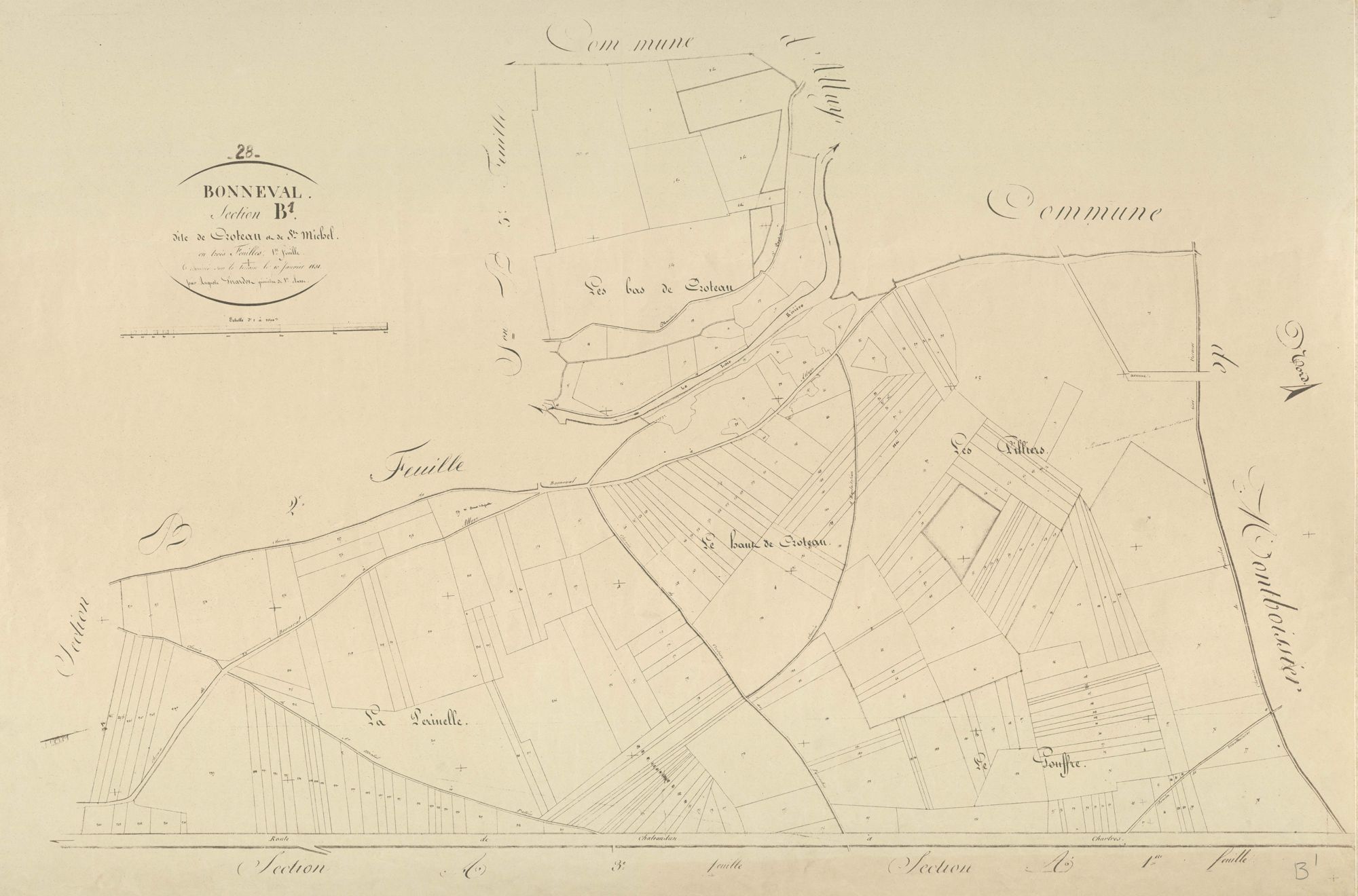 Section B, Croteau et Saint-Michel, feuille 1.