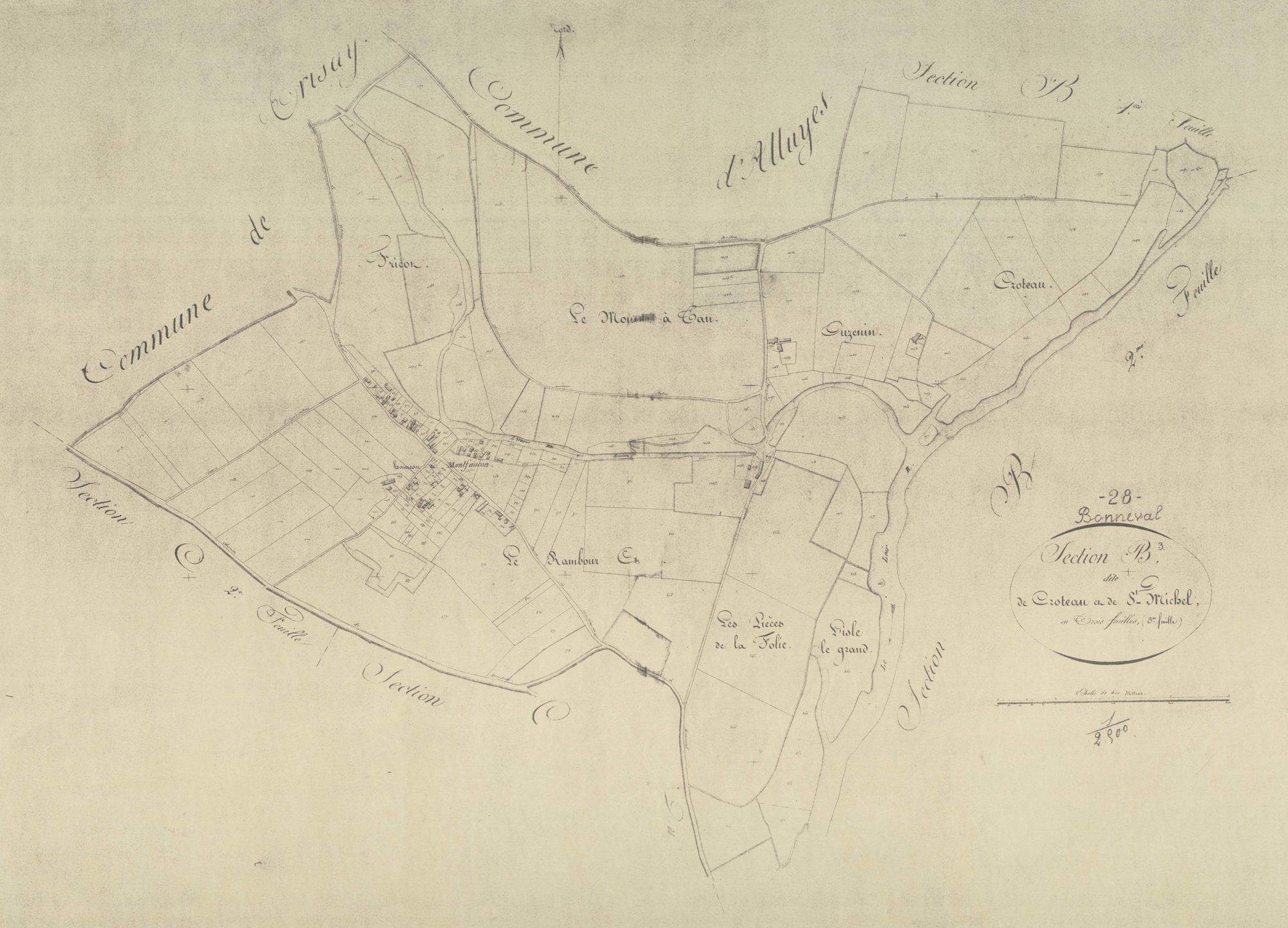 Section B, Croteau et Saint-Michel, feuille 3.