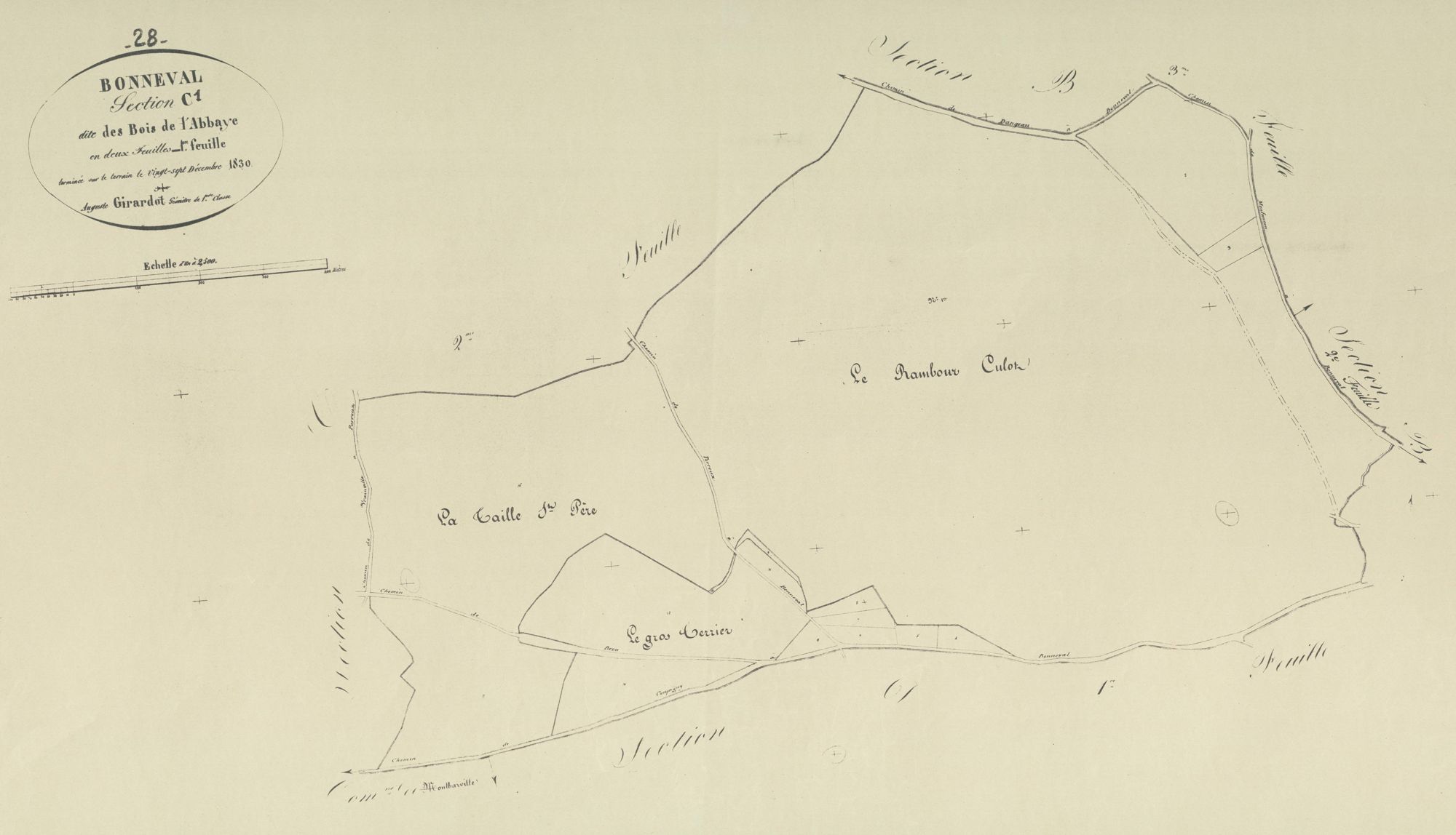 Section C, Bois de l'Abbaye, feuille 1.