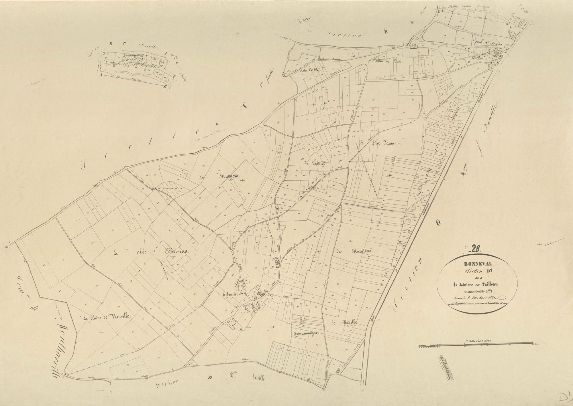 Section D, la Joinière et Tailleau, feuille 1.