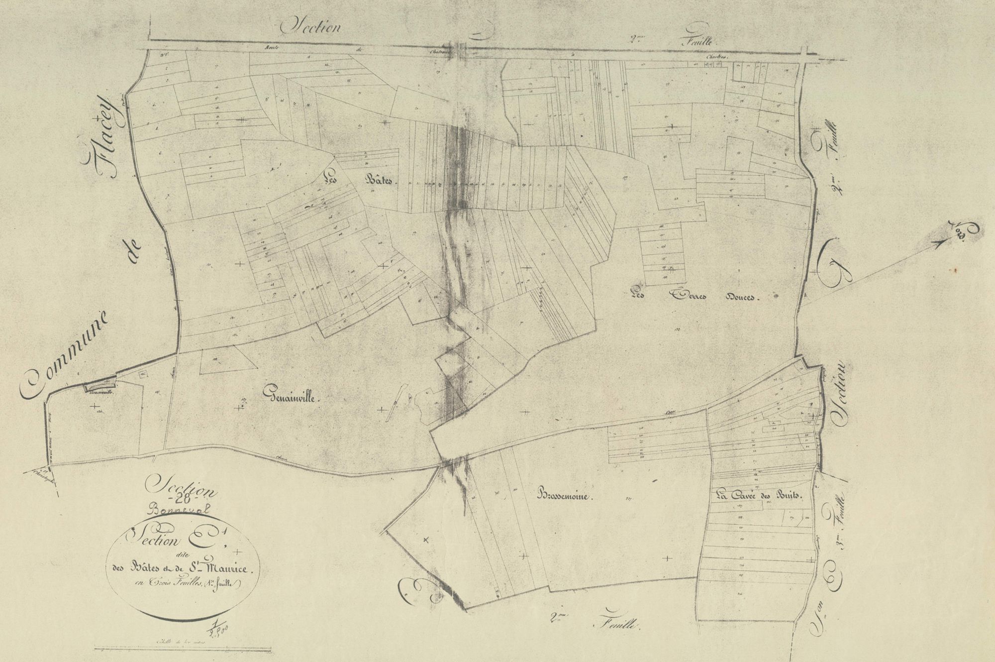 Section E, les Bâtes et Saint-Maurice, feuille 1.