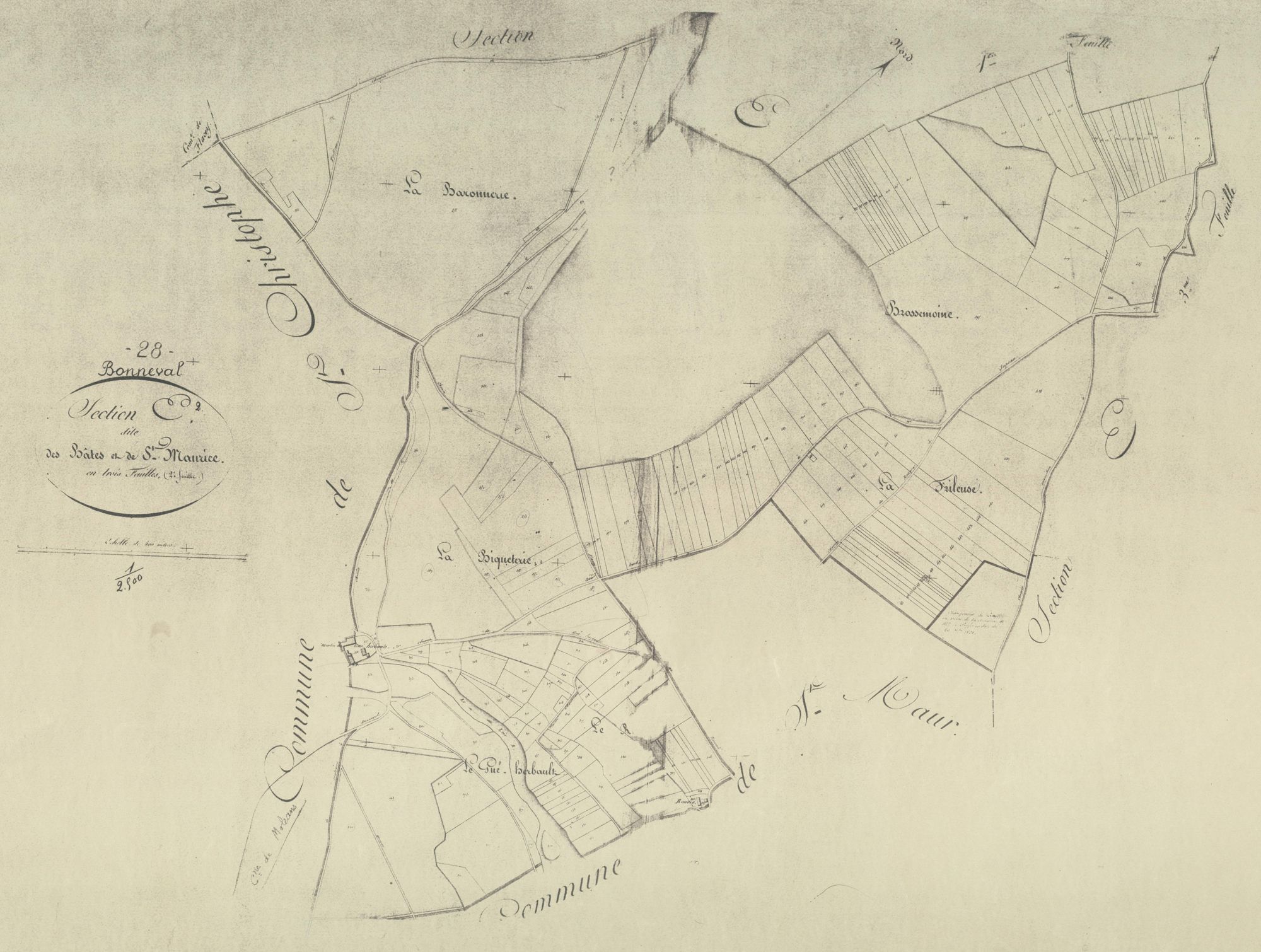 Section E, les Bâtes et Saint-Maurice, feuille 2.