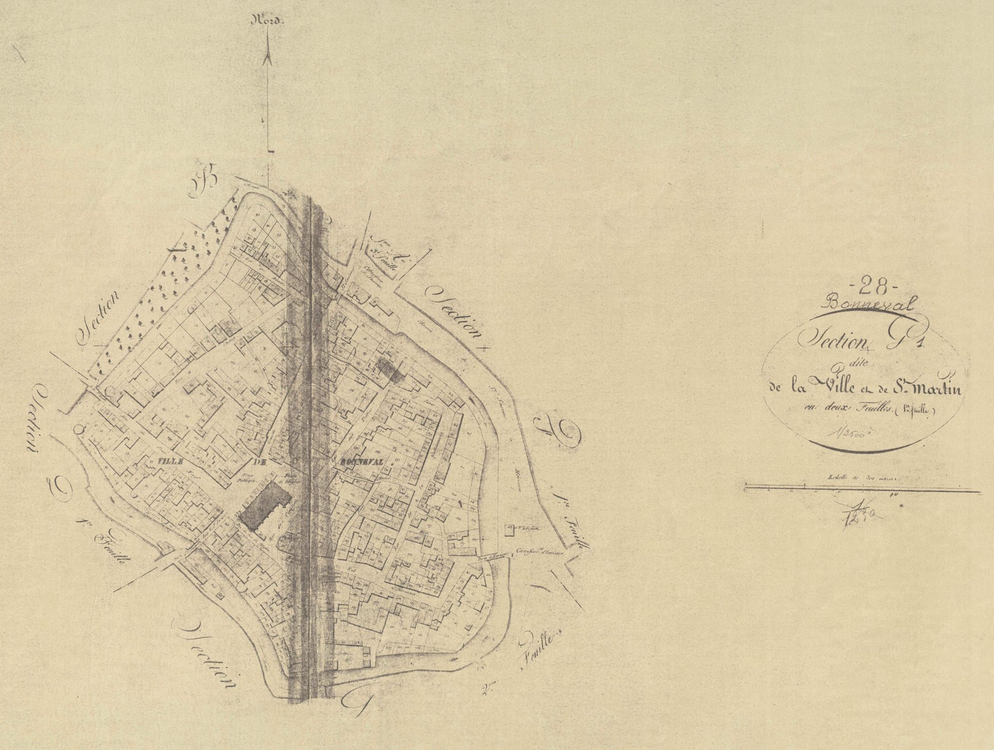Section G, la Ville de Saint-Martin, feuille 1.