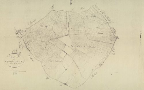 Section F, Mérauger et le Bois des Nones, feuille 1.