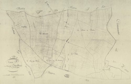Section F, Mérauger et le Bois des Nones, feuille 3.