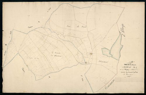 Section A, Trizay, feuille 2 / Terminée sur le terrain par Monsieur Adam, Géomètre.