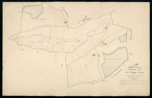 Section A, Trizay, feuille 3 / Terminée sur le terrain par Monsieur Lelouatre, Géomètre.