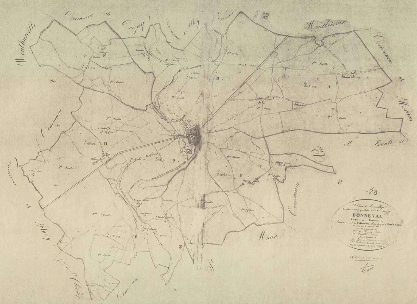 Tableau d'assemblage du plan parcellaire.
