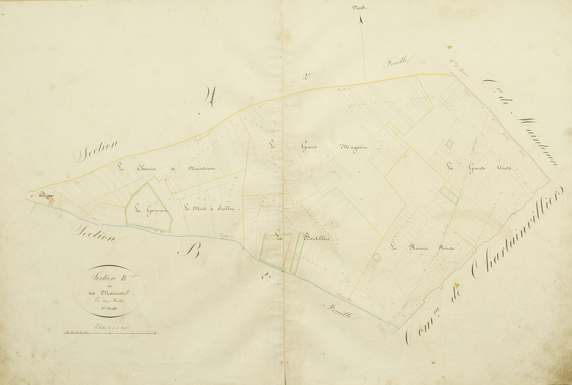 Section B, les Mairies, feuille 1.