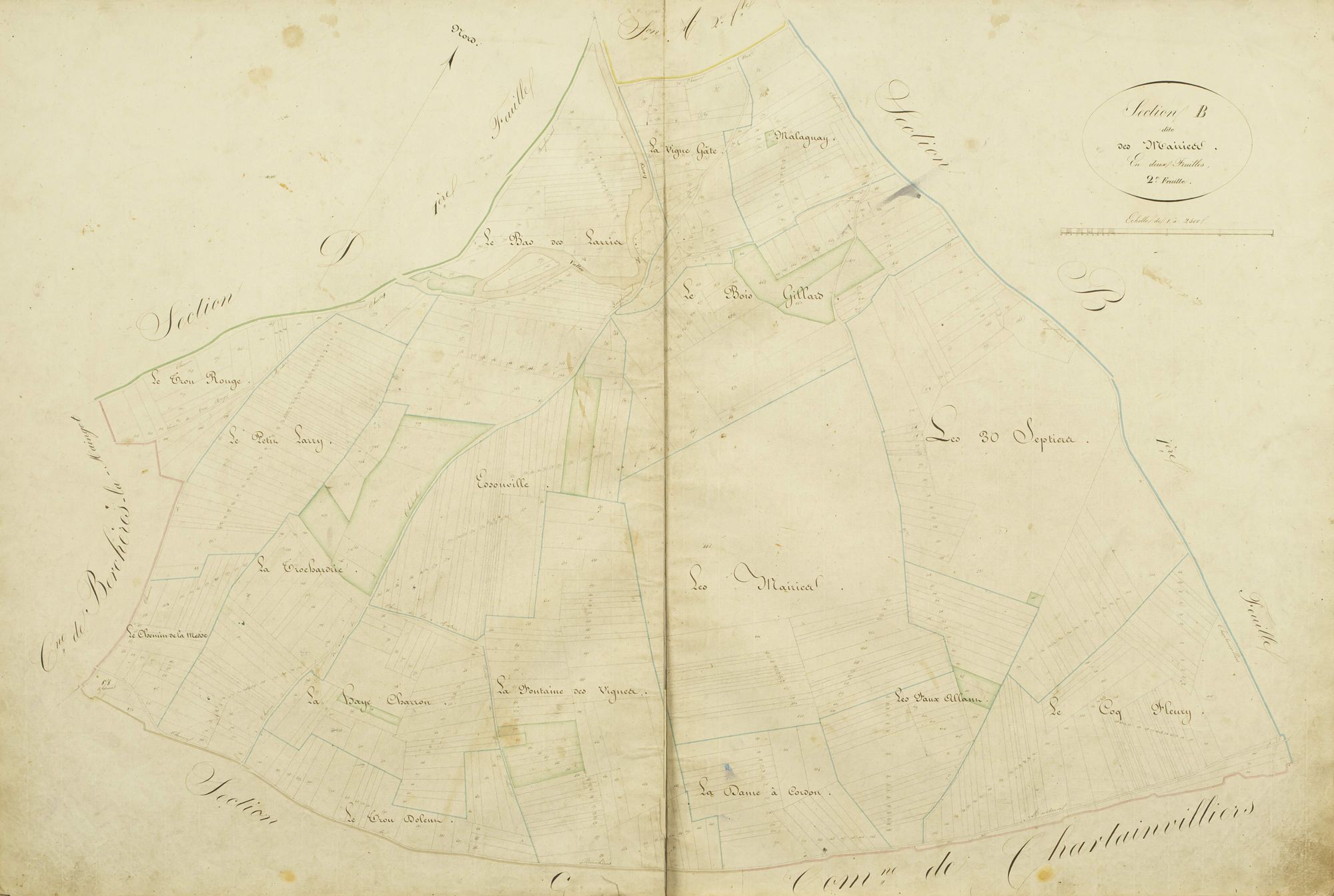 Section B, les Mairies, feuille 2.
