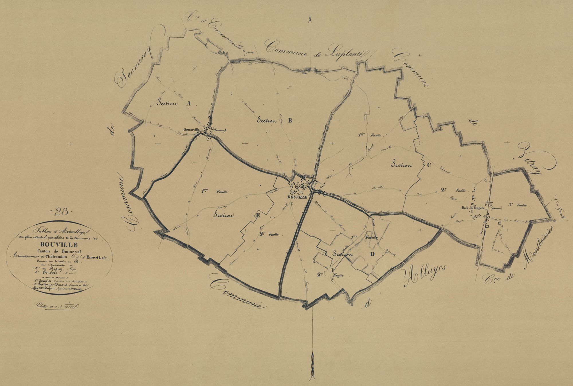 Tableau d'assemblage du plan parcellaire.