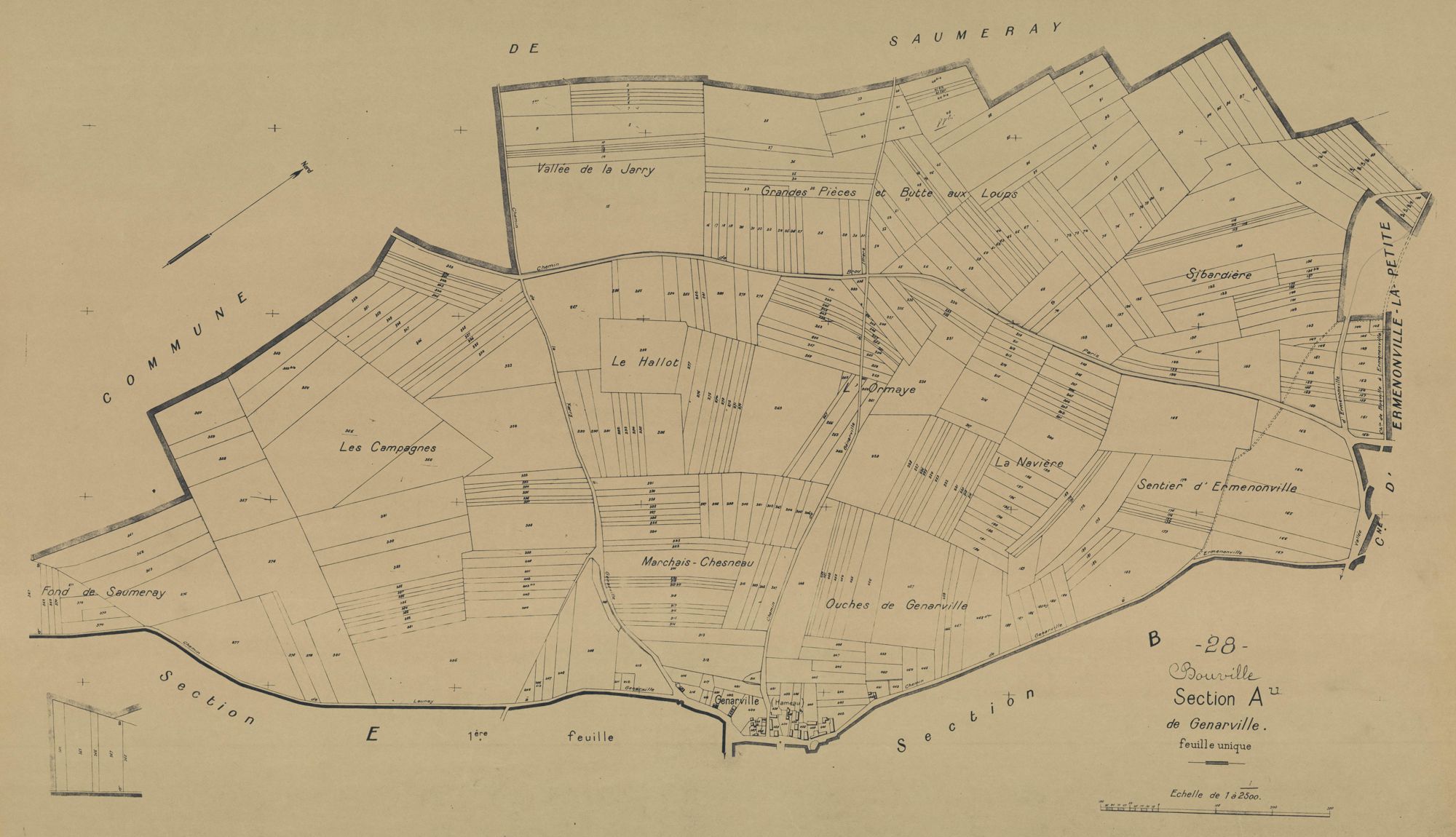 Section A, Genarville, en une feuille.