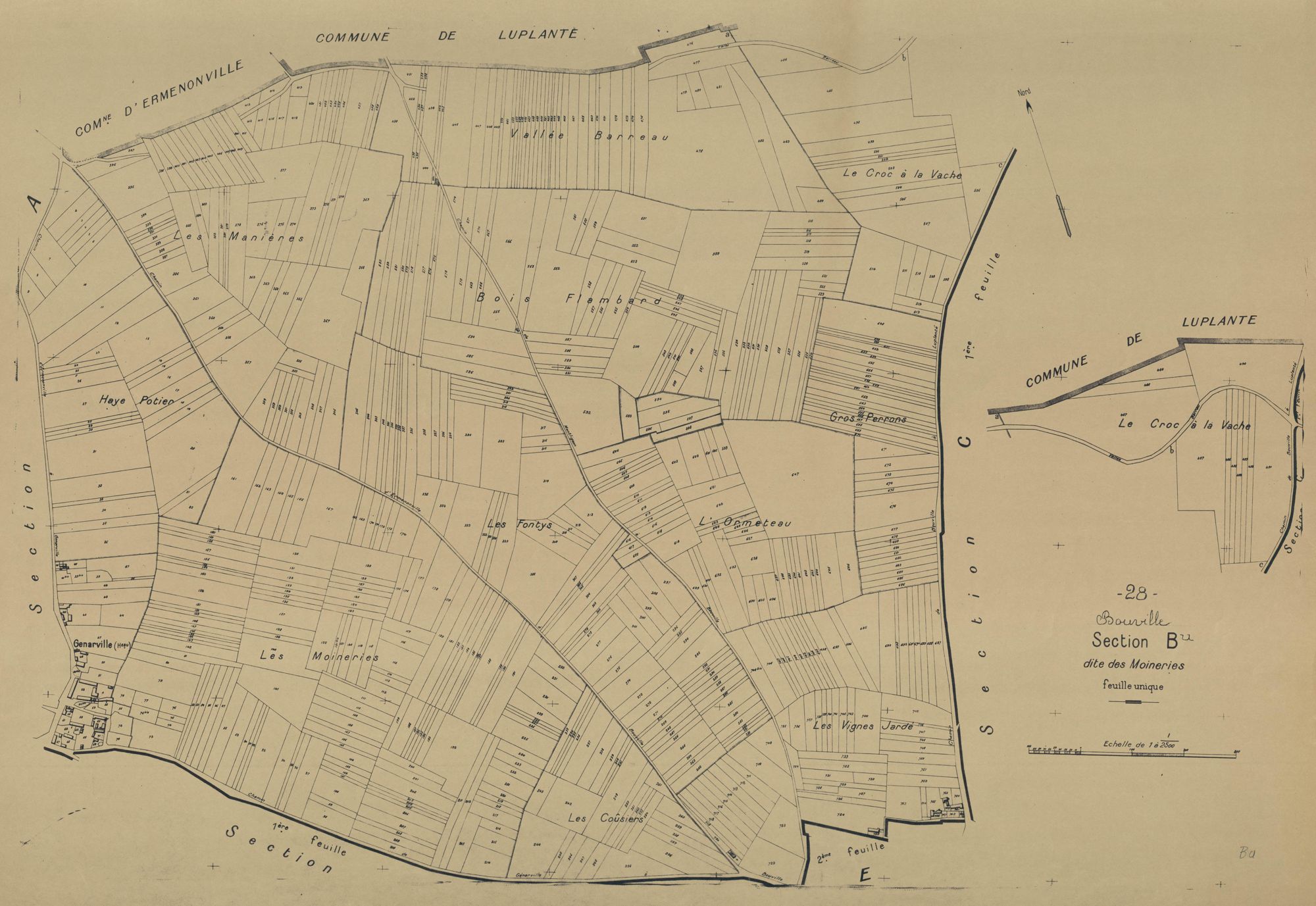 Section B, les Moineries, en une feuille.
