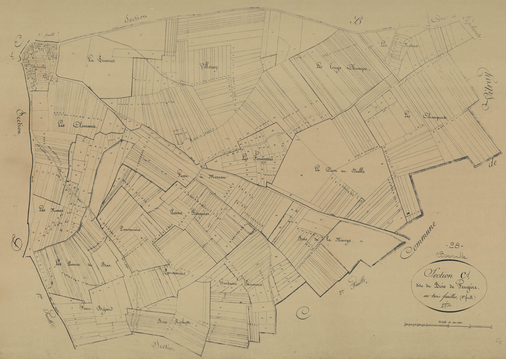 Section C, le Bois de Feugère, feuille 1.