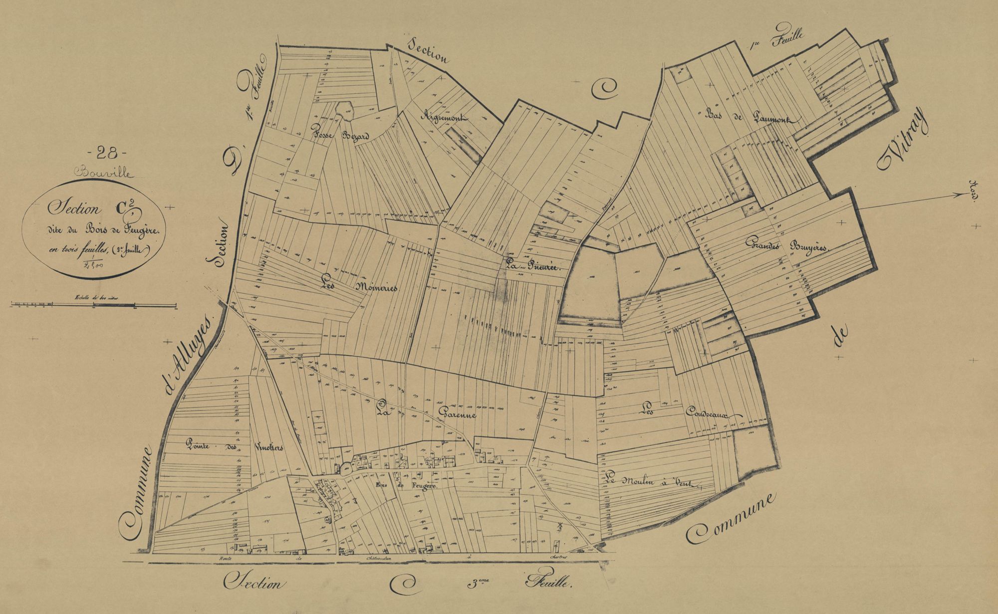 Section C, le Bois de Feugère, feuille 2.