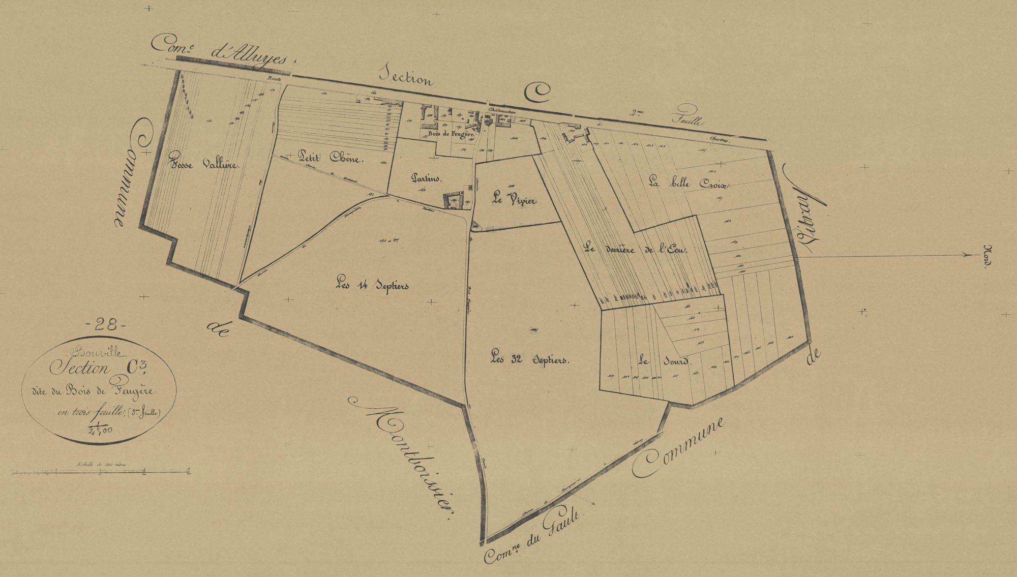 Section C, le Bois de Feugère, feuille 3.