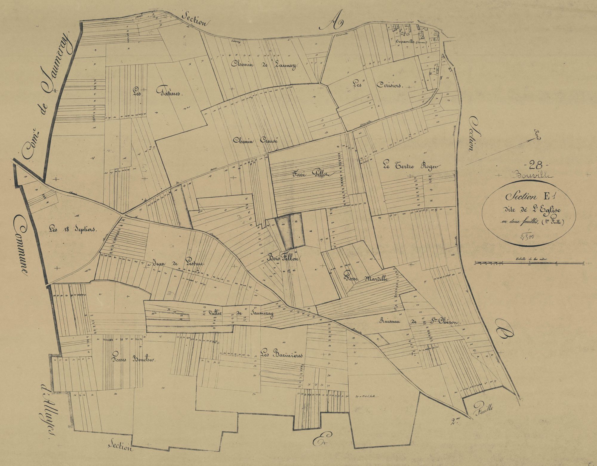 Section E, l'Eglise, feuille 1.