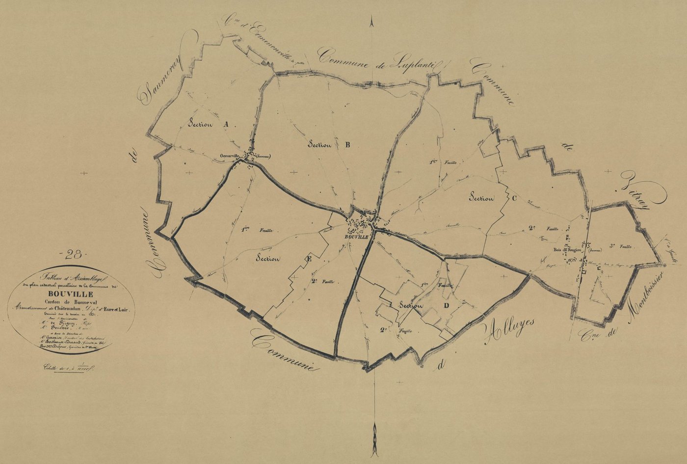 Tableau d'assemblage du plan parcellaire.