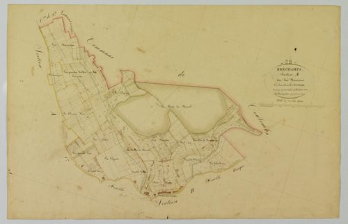 Section A, les Nonnains, feuille 2 / Terminée sur le terrain par Monsieur Poilay Jeune, Géomètre secondaire.