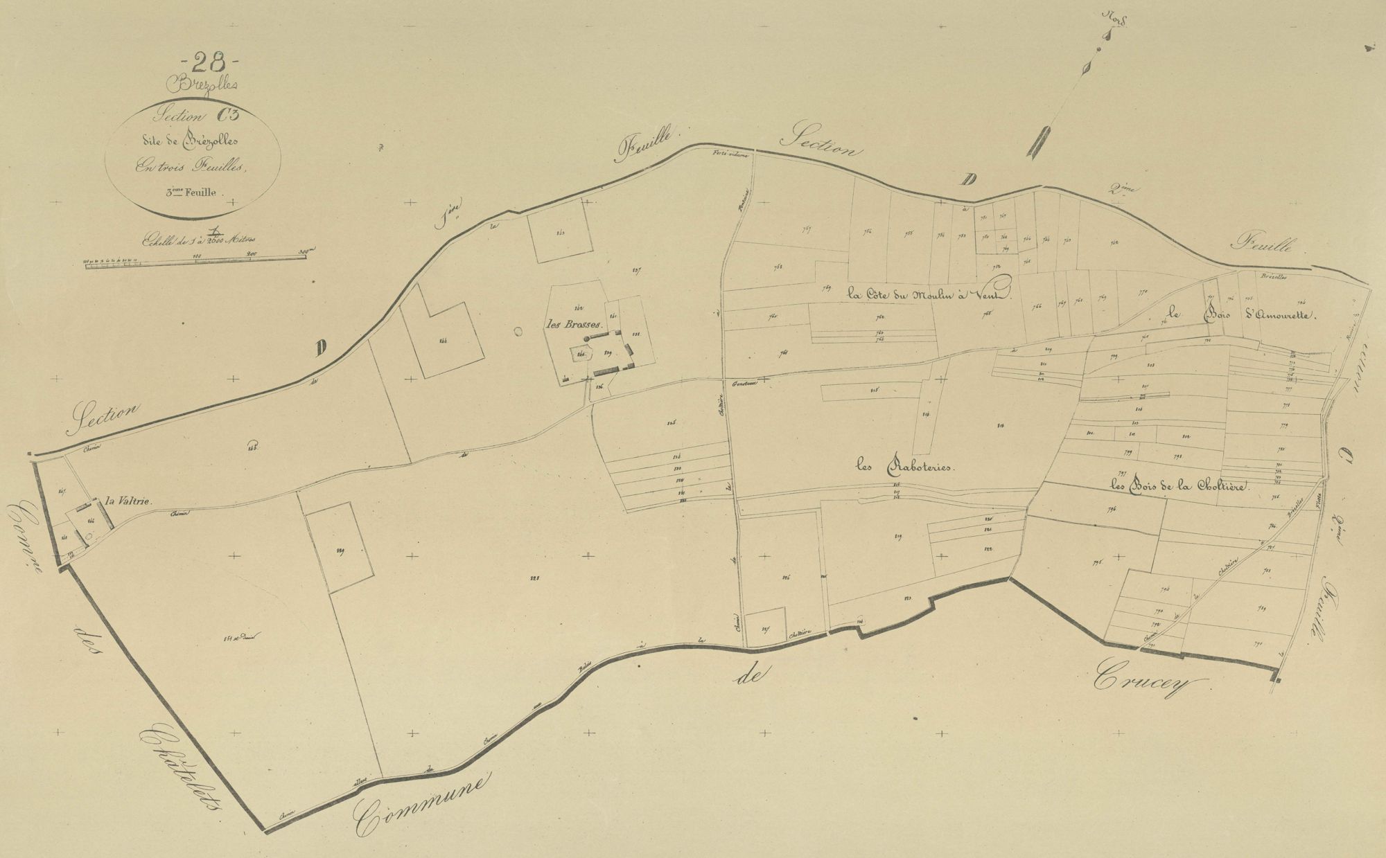 Section C, Brézolles, feuille 3.