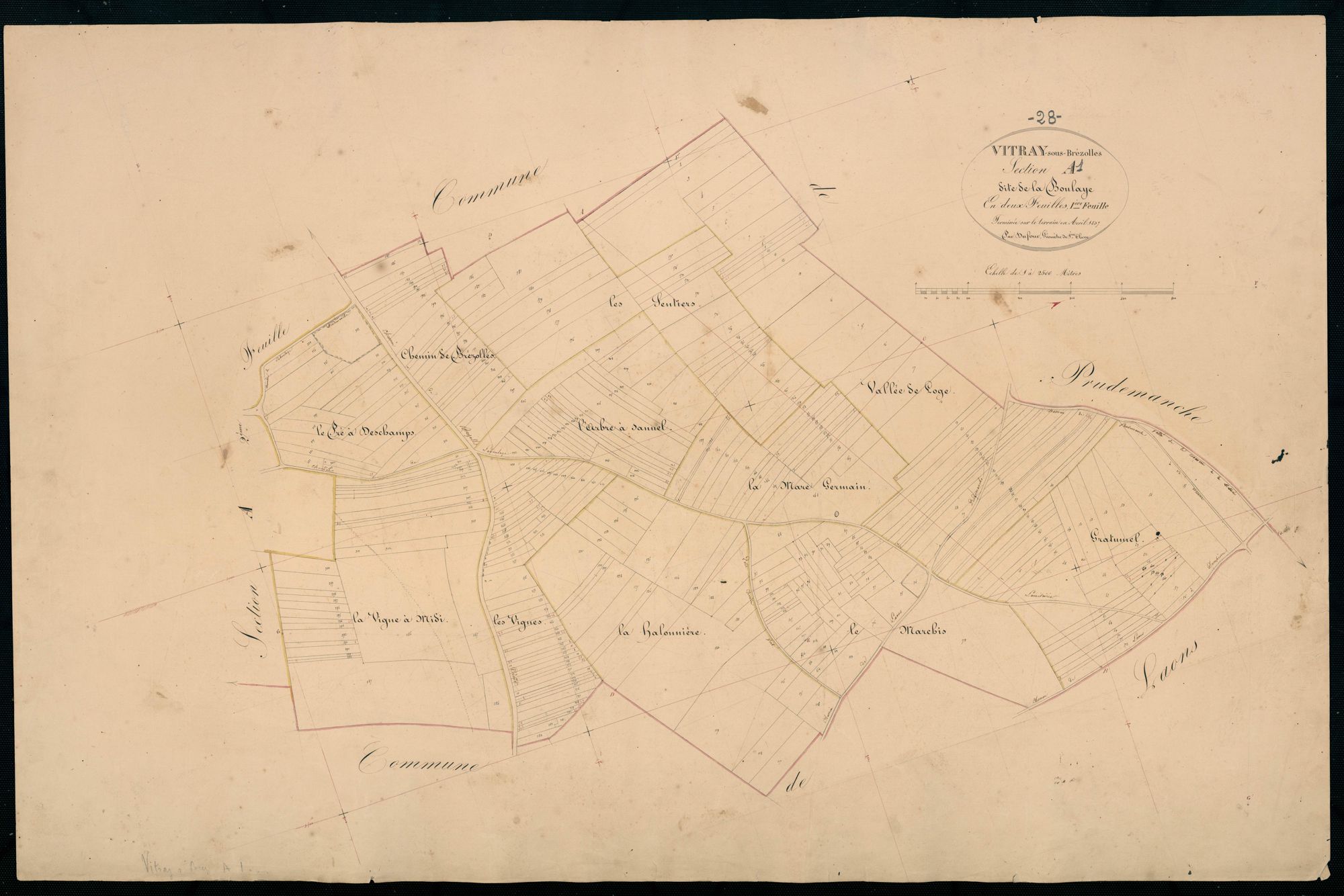 Section A, la Boulaye, feuille 1.