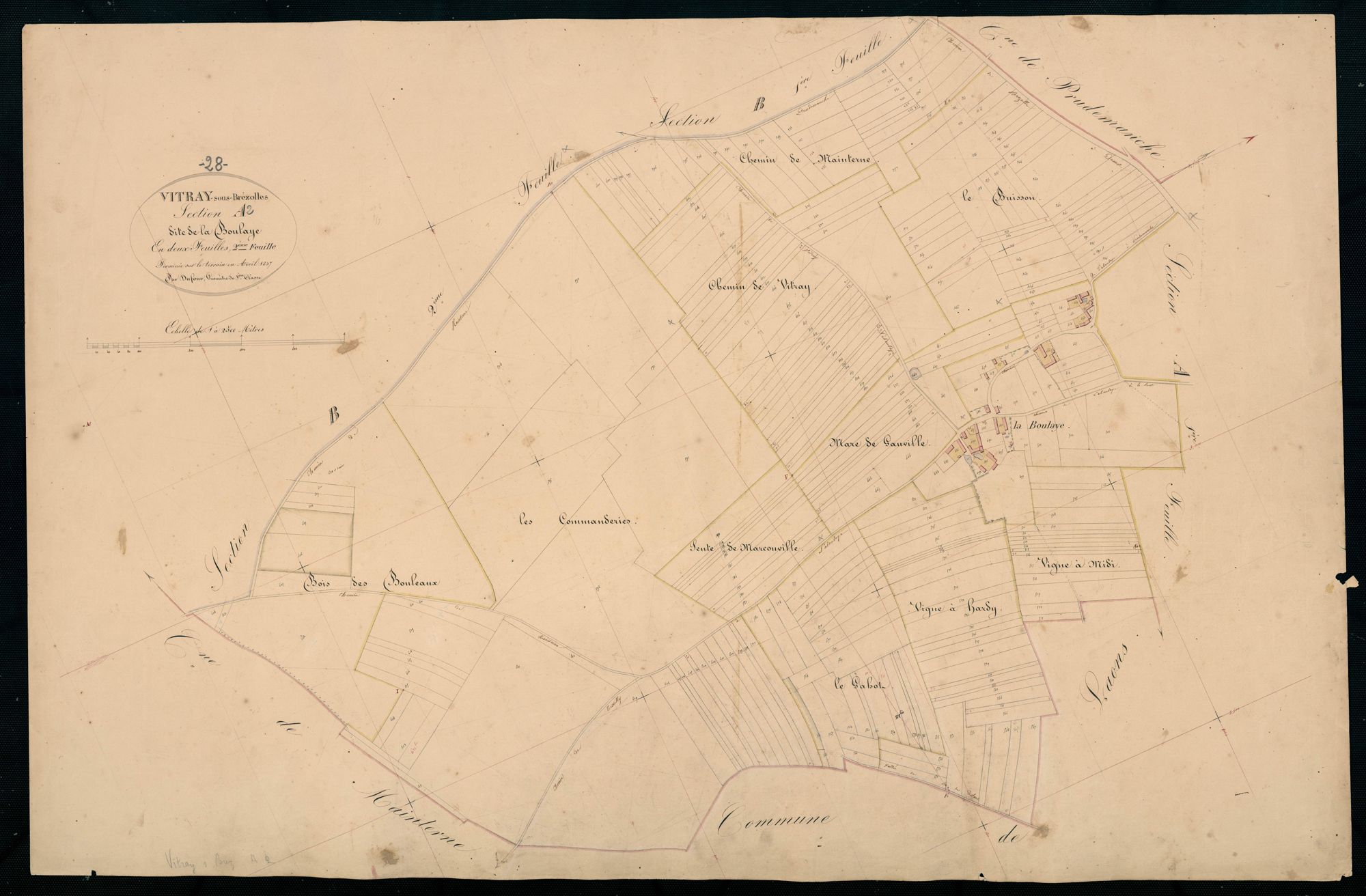 Section A, la Boulaye, feuille 2.