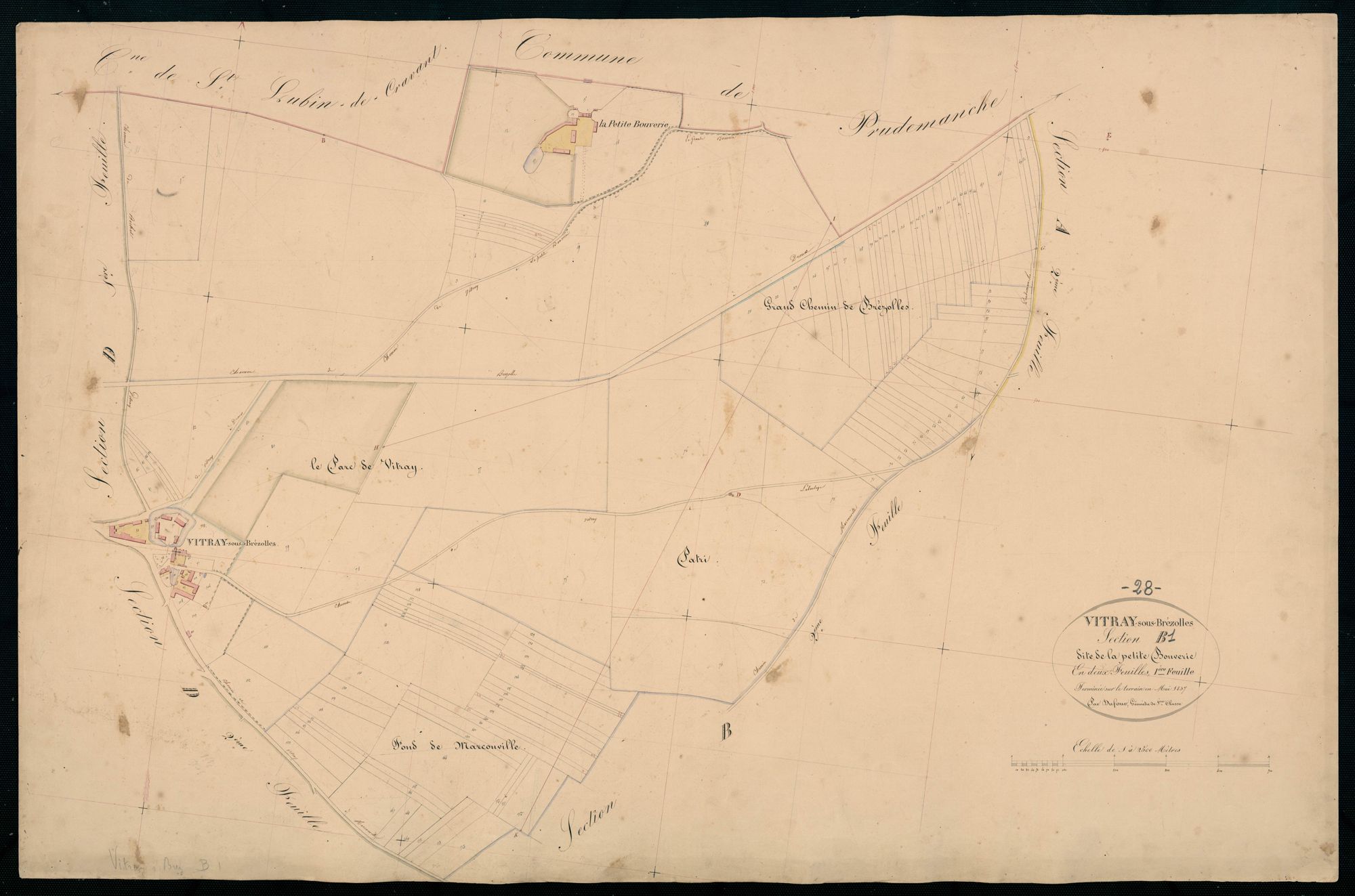 Section B, la Petite Bouverie, feuille 1.