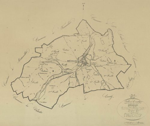 Tableau d'assemblage du plan parcellaire.