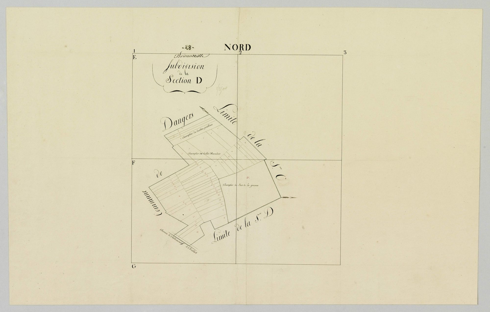 Subdivision de la section D.