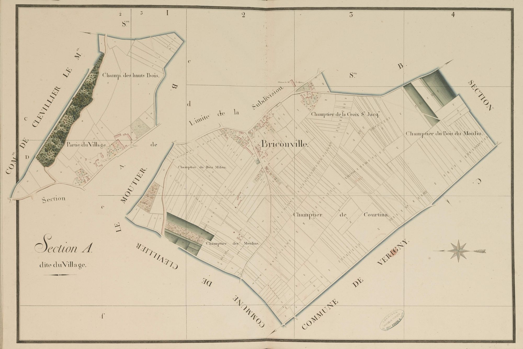 Section A, le Village, en une feuille.