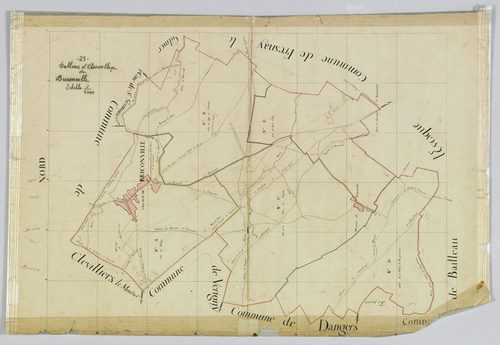 Tableau d'assemblage du plan cadastral parcellaire de la commune de Briconville [Canton de Chartres Nord, Arrondissement de Chartres].