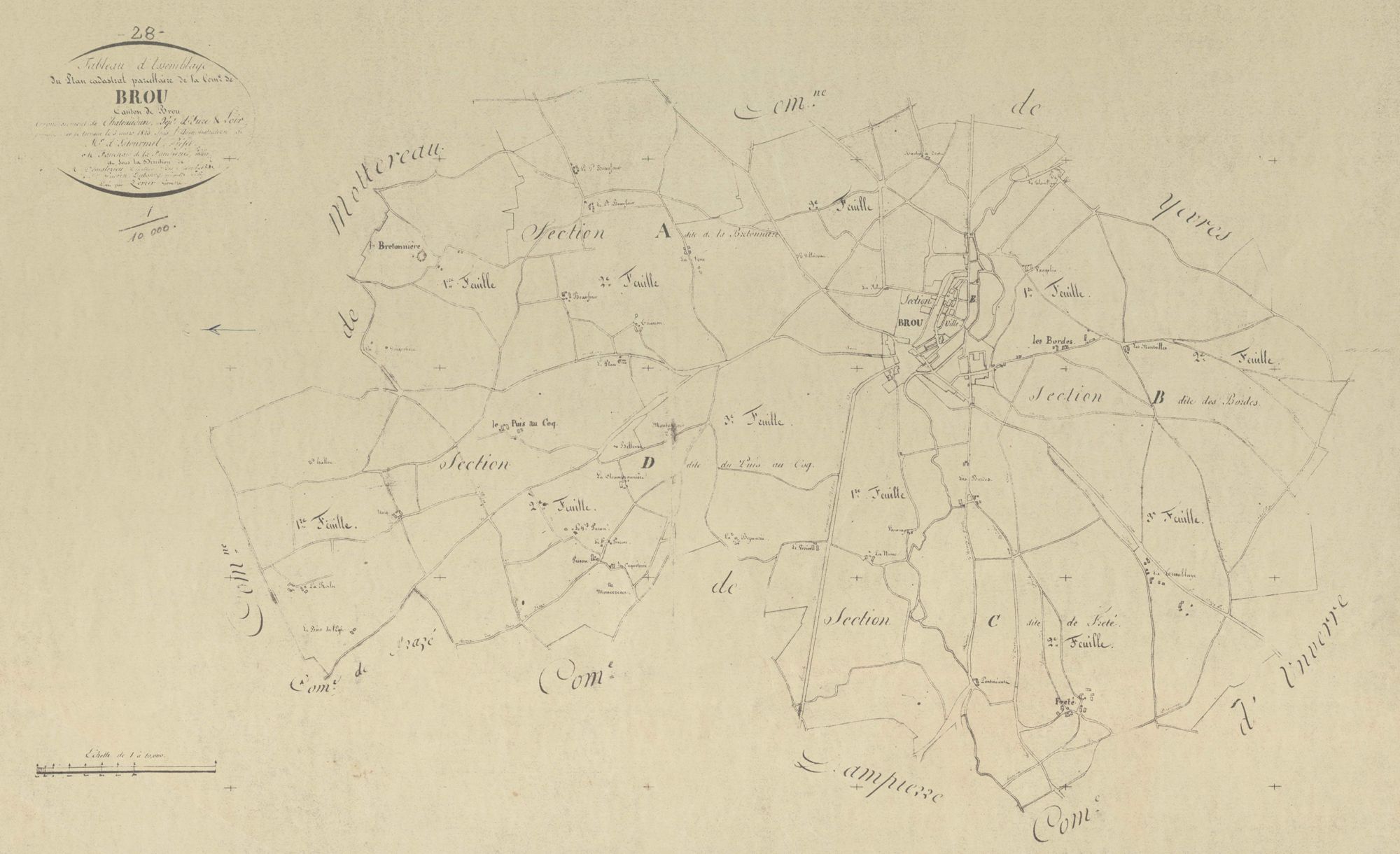 Tableau d'assemblage du plan parcellaire.