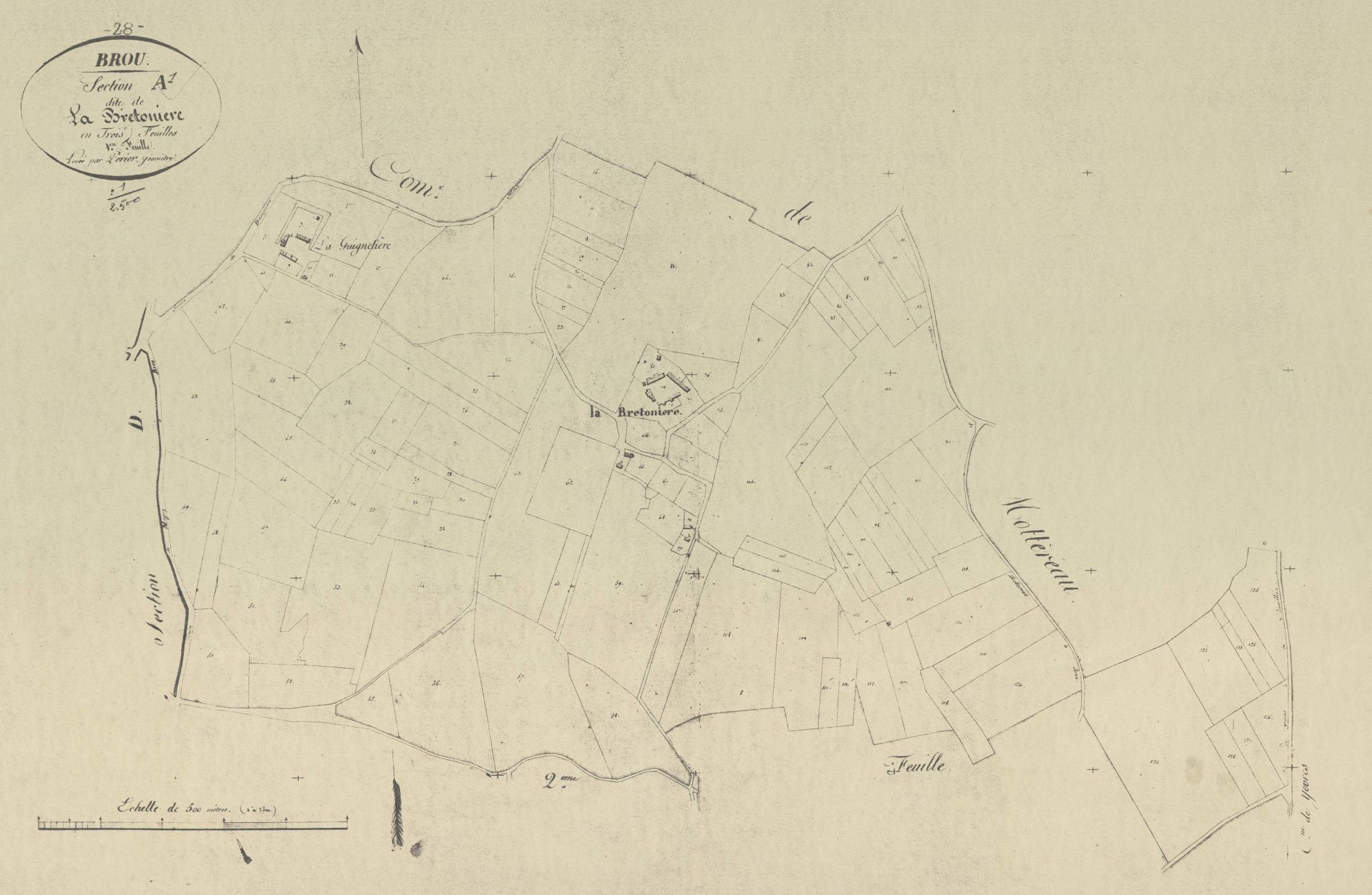 Section A, la Bretonière, feuille 1.
