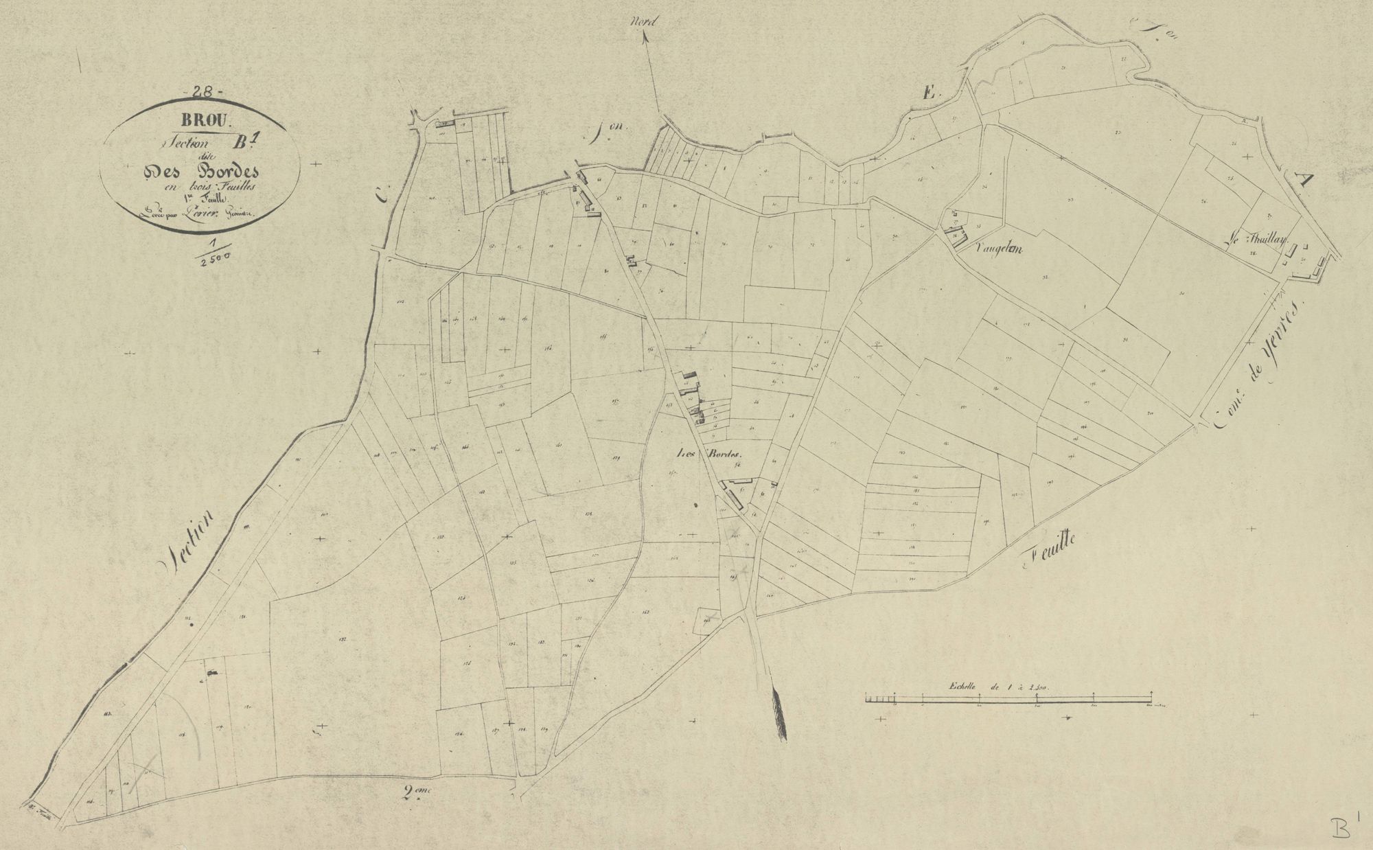 Section B, les Bordes, feuille 1.