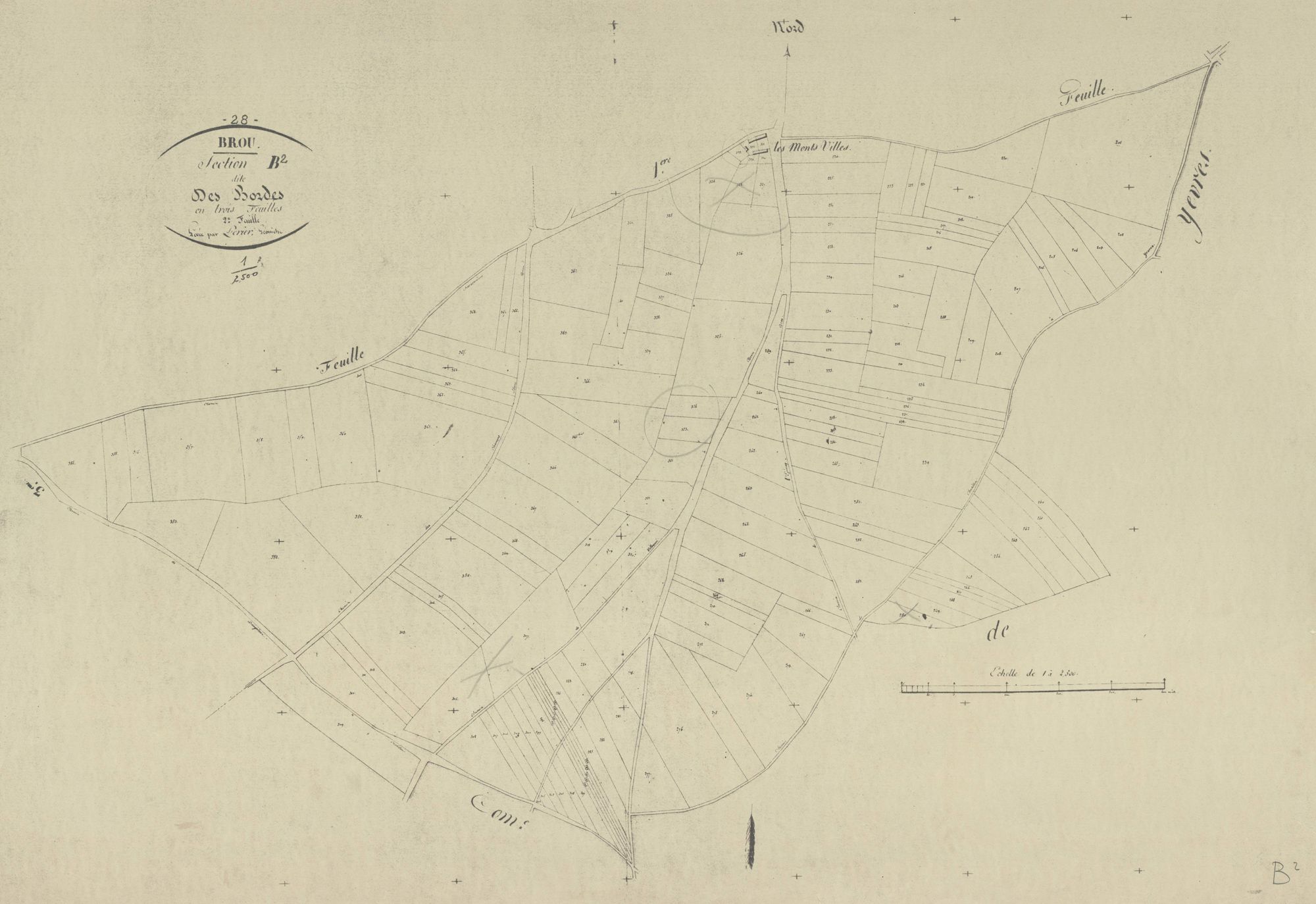 Section B, les Bordes, feuille 2.
