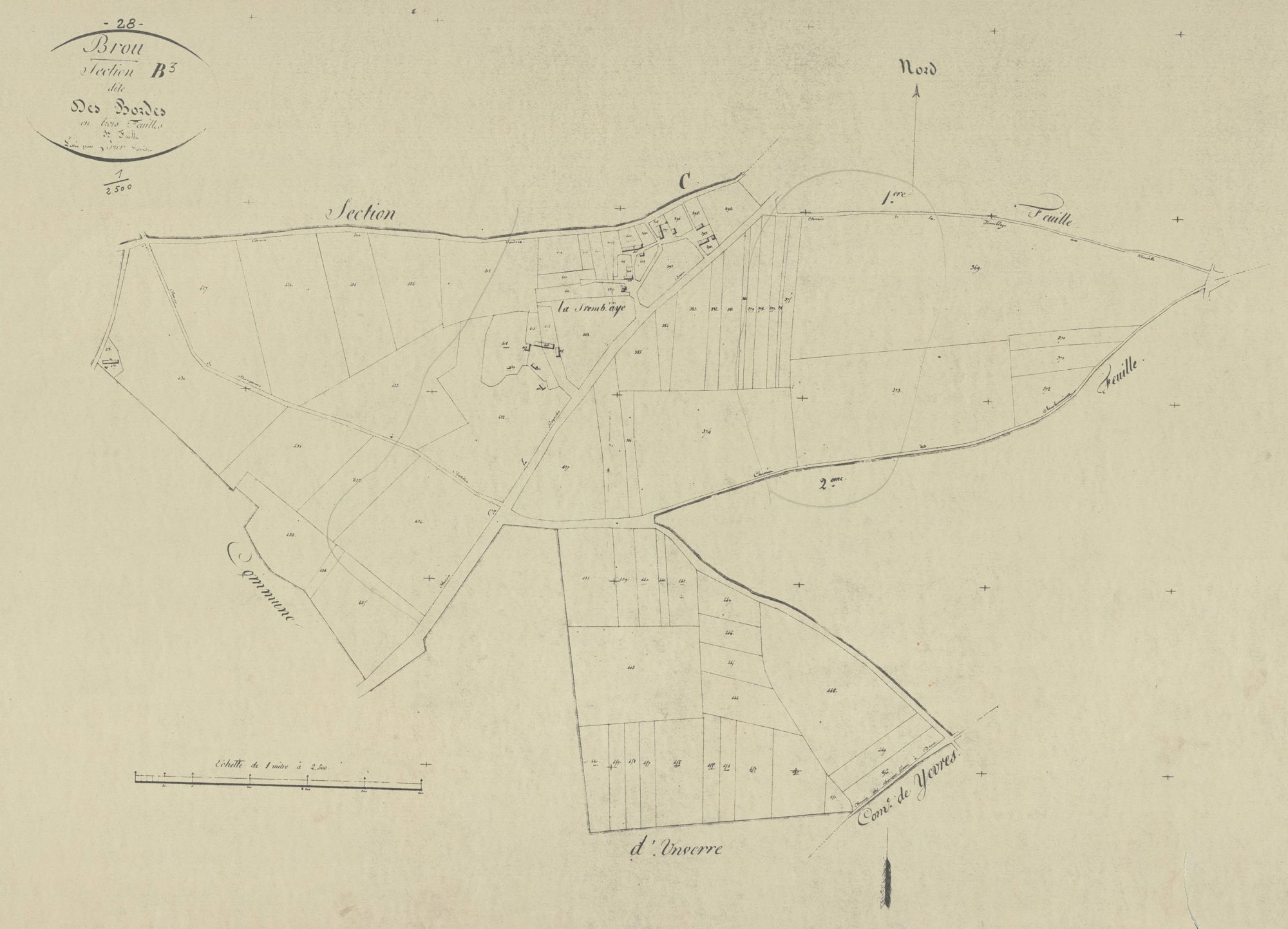 Section B, les Bordes, feuille 3.