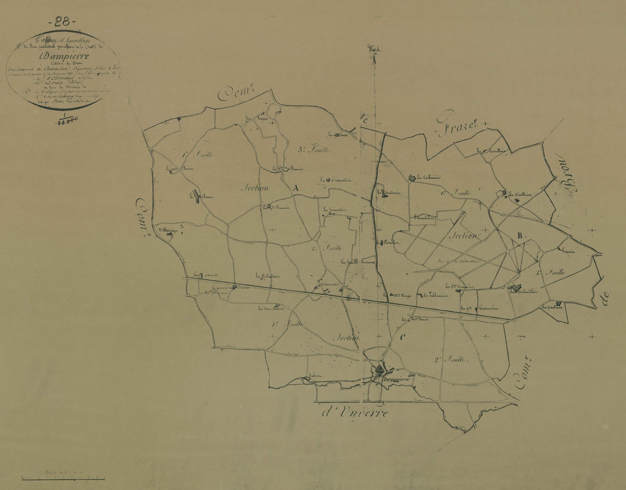 Tableau d'assemblage du plan parcellaire.