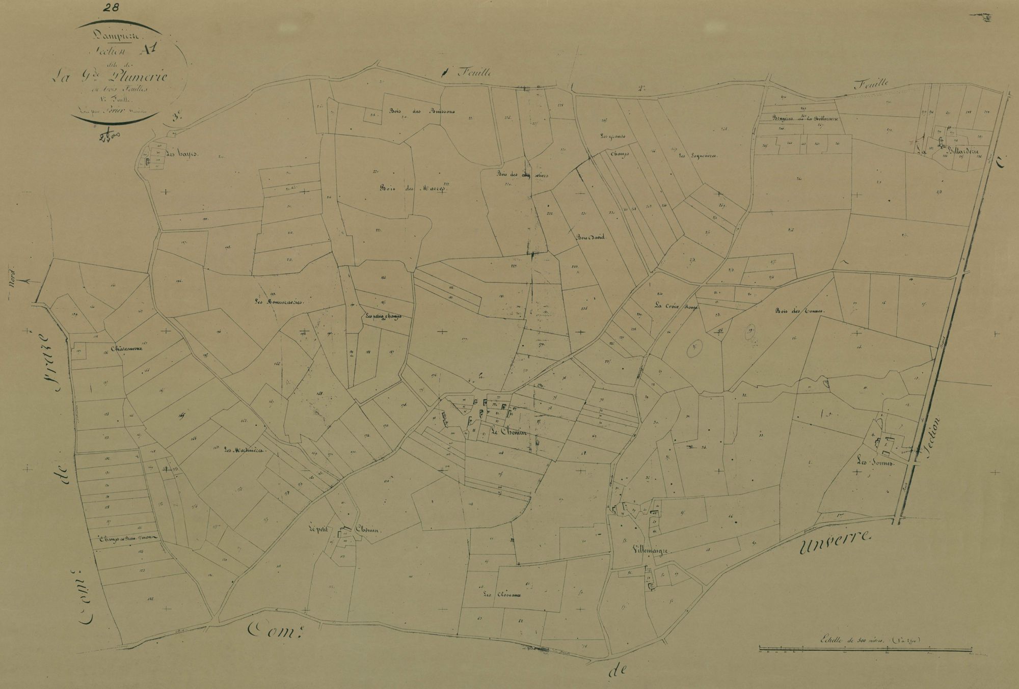 Section A, la Grande Plumerie, feuille 1.