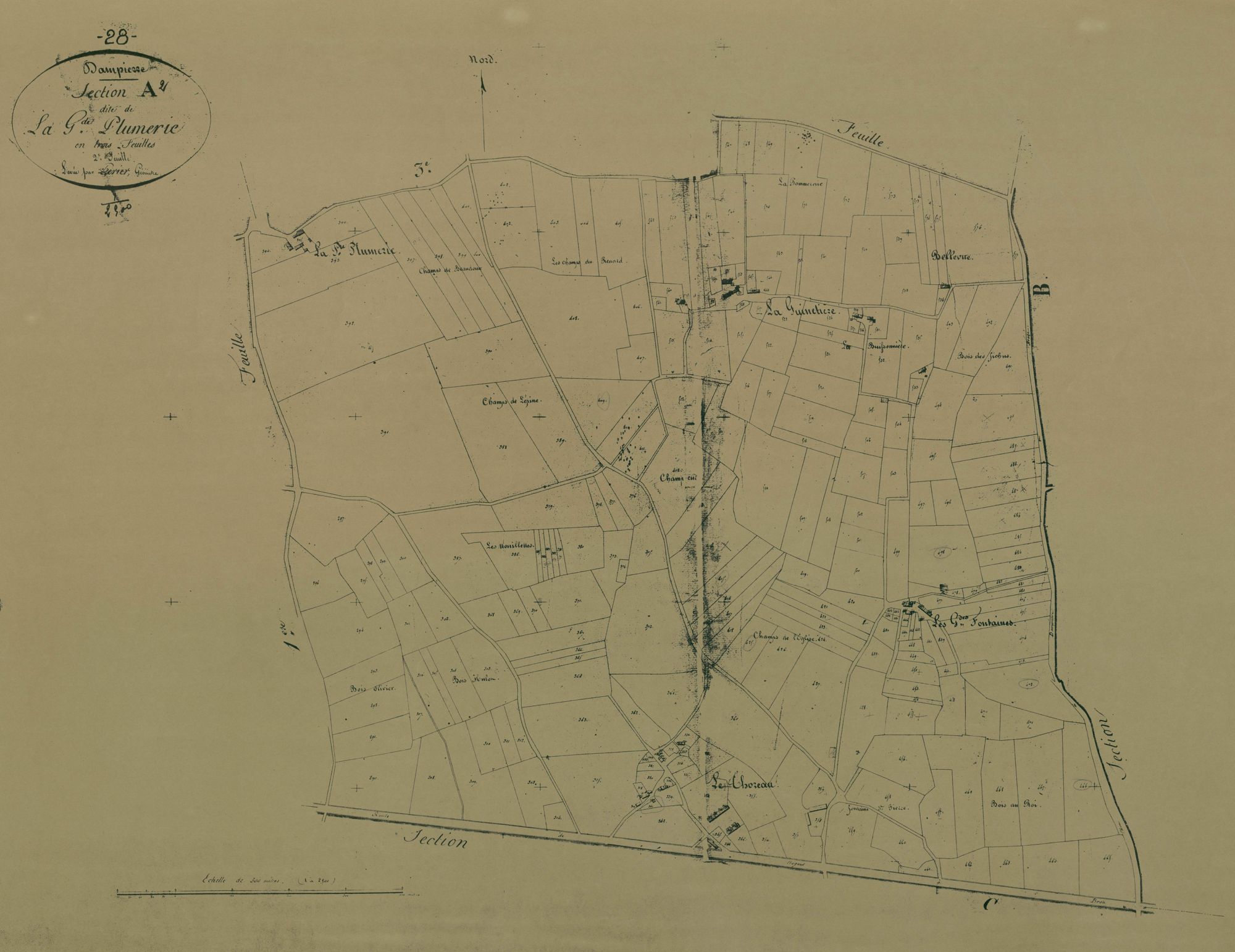 Section A, la Grande Plumerie, feuille 2.