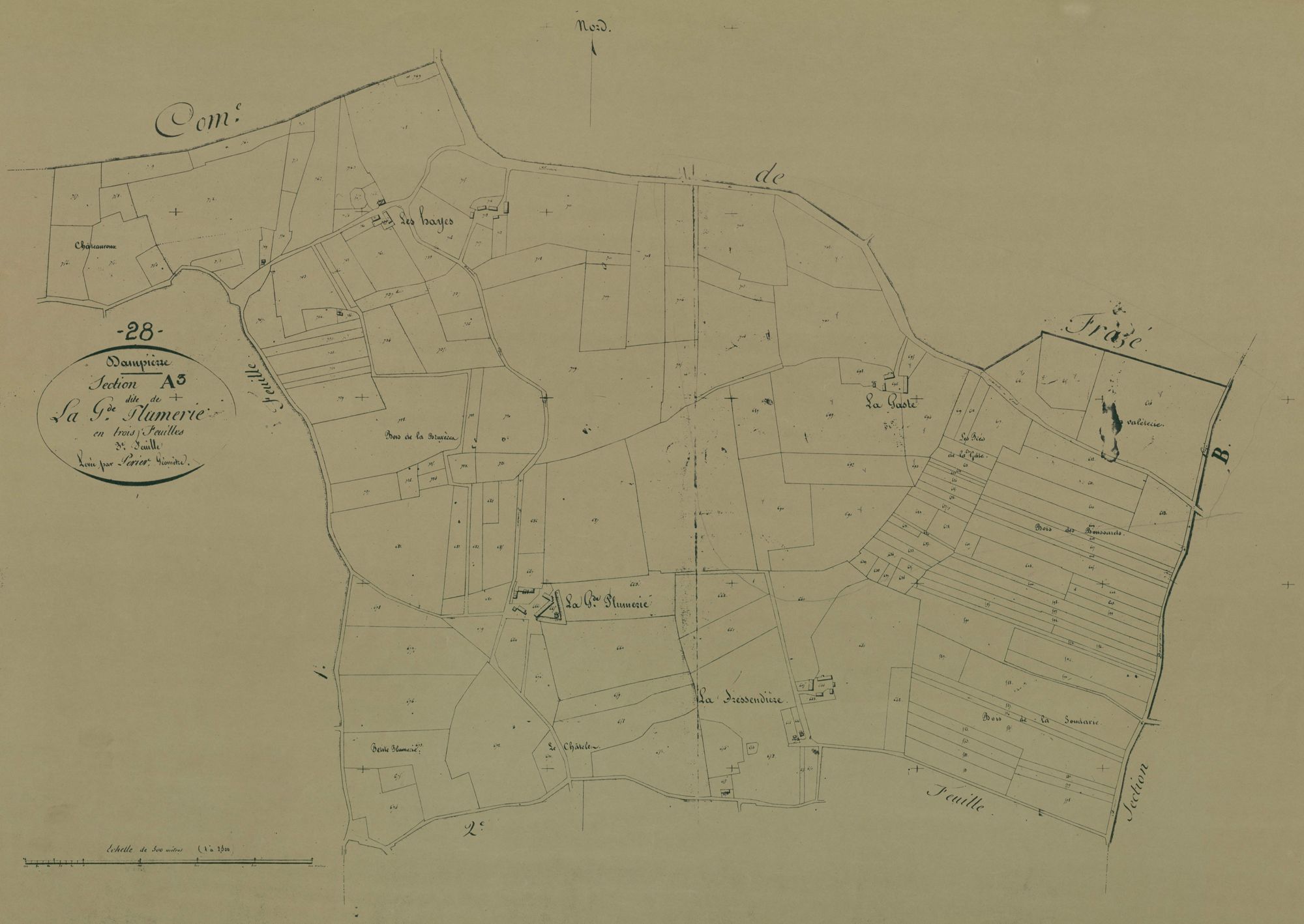 Section A, la Grande Plumerie, feuille 3.