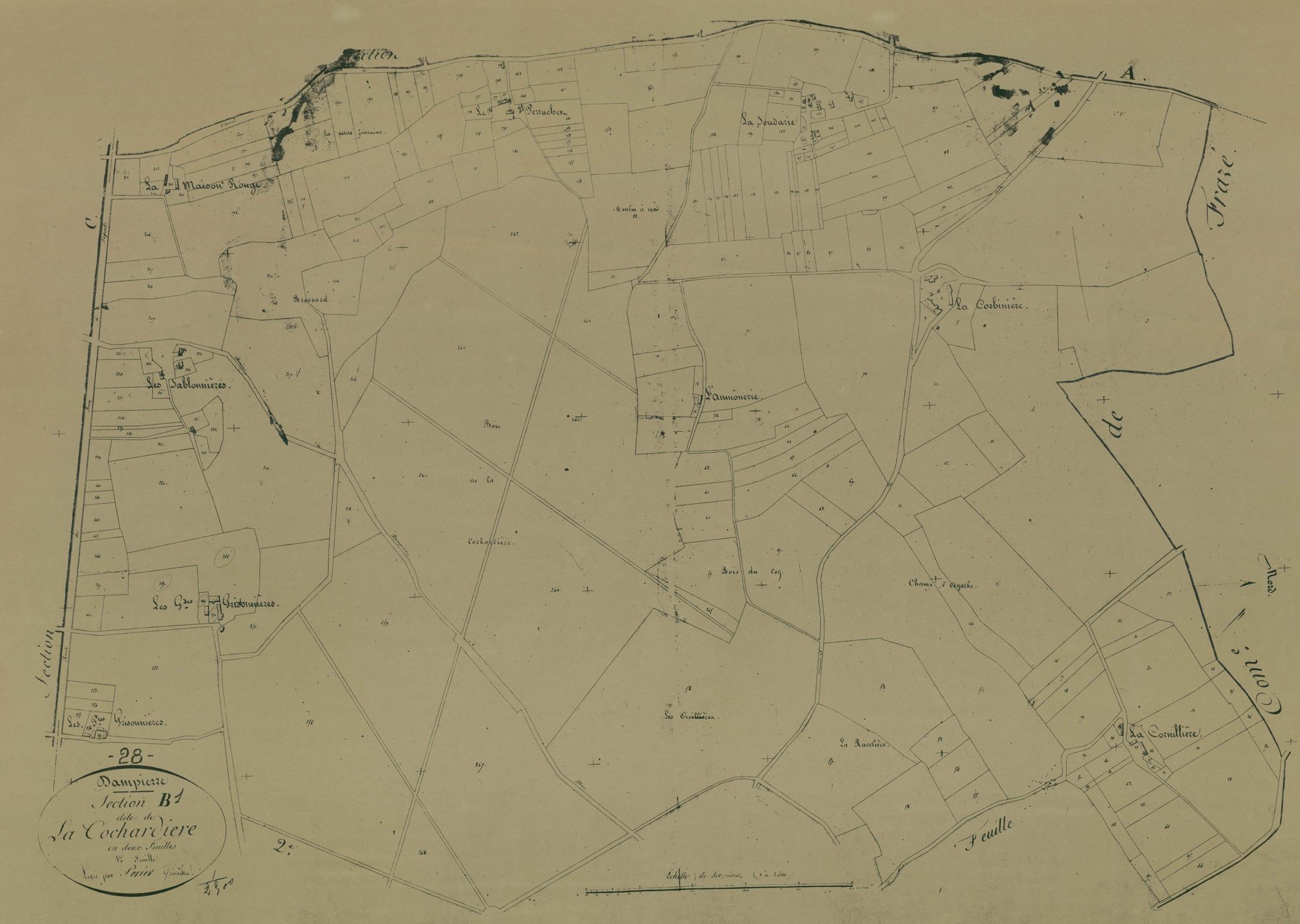 Section B, la Cochardière, feuille 1.