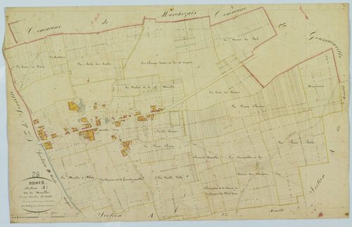 Section A, Marolles, feuille 1 / Terminée sur le terrain par Monsieur Poilay Jeune, Géomètre secondaire.